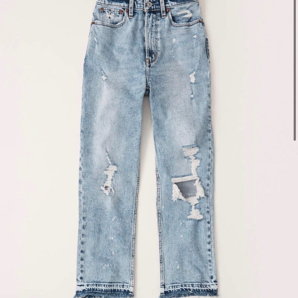 Abercrombie ultra high rise ankle straight jeans